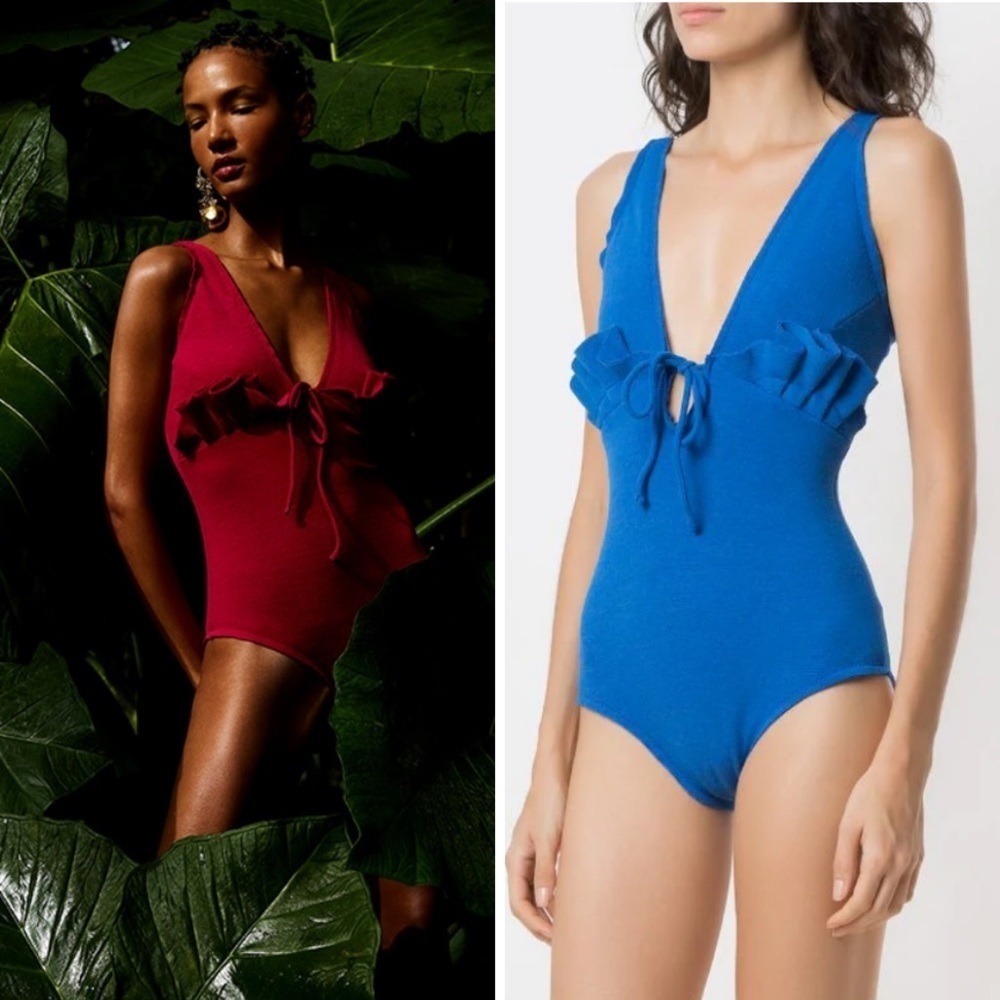 Anthropologie Clube Bossa- Nineta Ruffle One Piece Bathing Suit